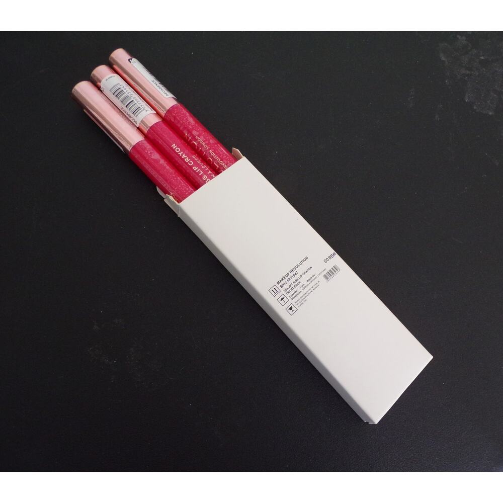 (3) Revolution Velvet Kiss Lip Crayons Color Decadence Cruelty Free Still in Box - Picture 3 of 4